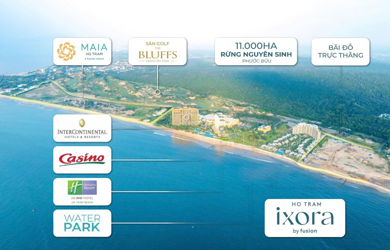 Vị trí phân khu dự án Maia Resort Hồ Tràm